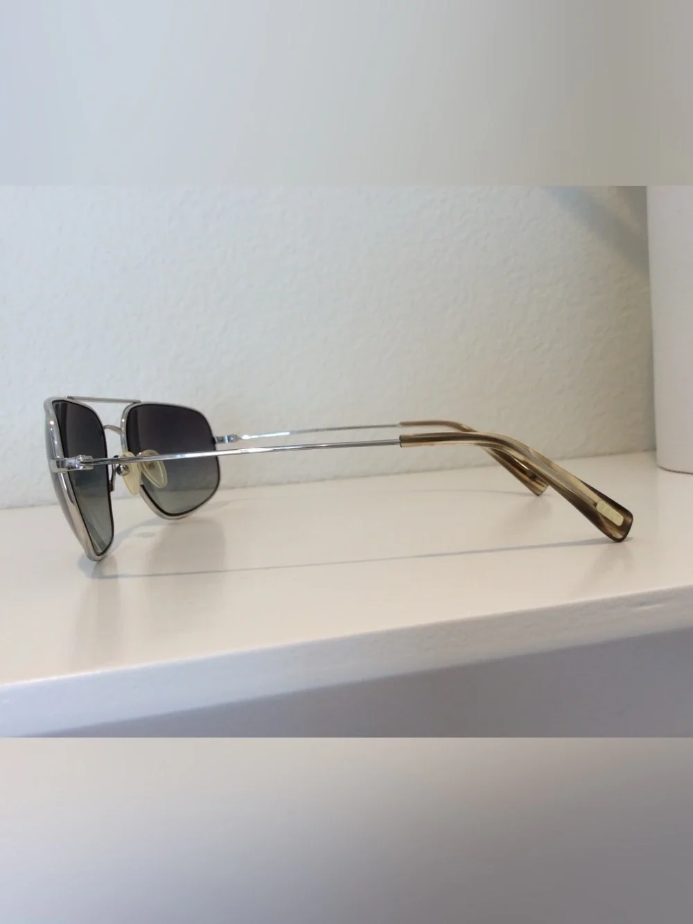 SALT. Nicolas Men’s Silver Aviator Sunglasses